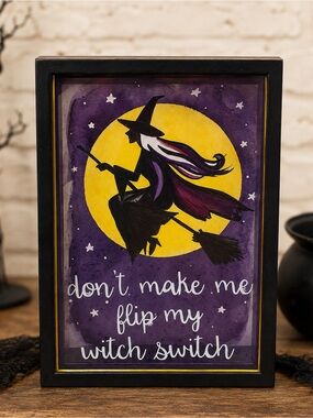 Primitives by Kathy Halloween Witch Switch Shadow‎ Box Picture Frame